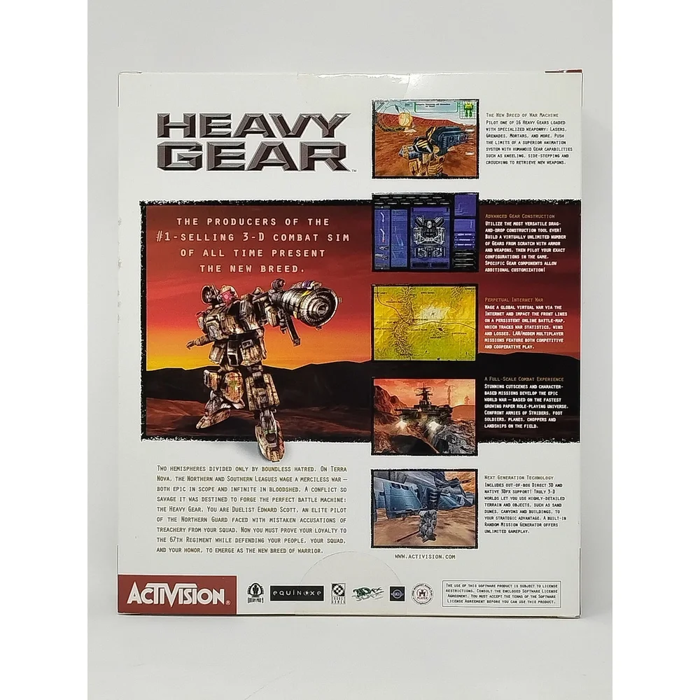 Activision Heavy Gear 1997 PC Big Box Windows 95 Combat Simulator Sci-Fi
